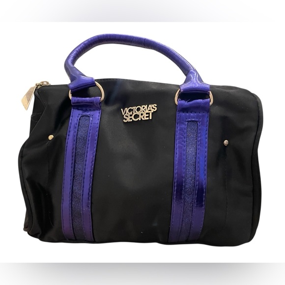 Victoria's Secret Handbags - Victoria's Secret Black Satchel with Purple Accents